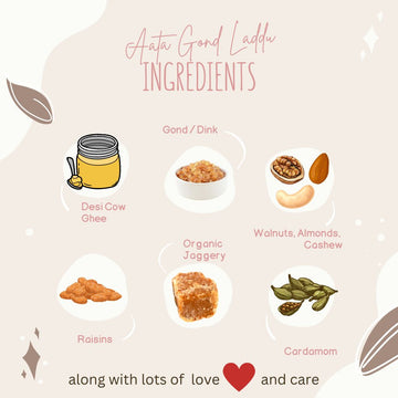Homemade Aata Gond / Dink Laddus with Organic Jaggery & Dry Fruits - 0