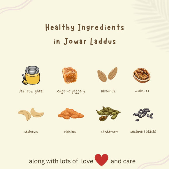 Homemade Jowar Millet Laddus with Jaggery, Desi Cow Ghee, Dry Fruits & Seeds